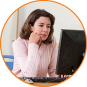 This woman is reading the message on screen. She will return when updates are complete.